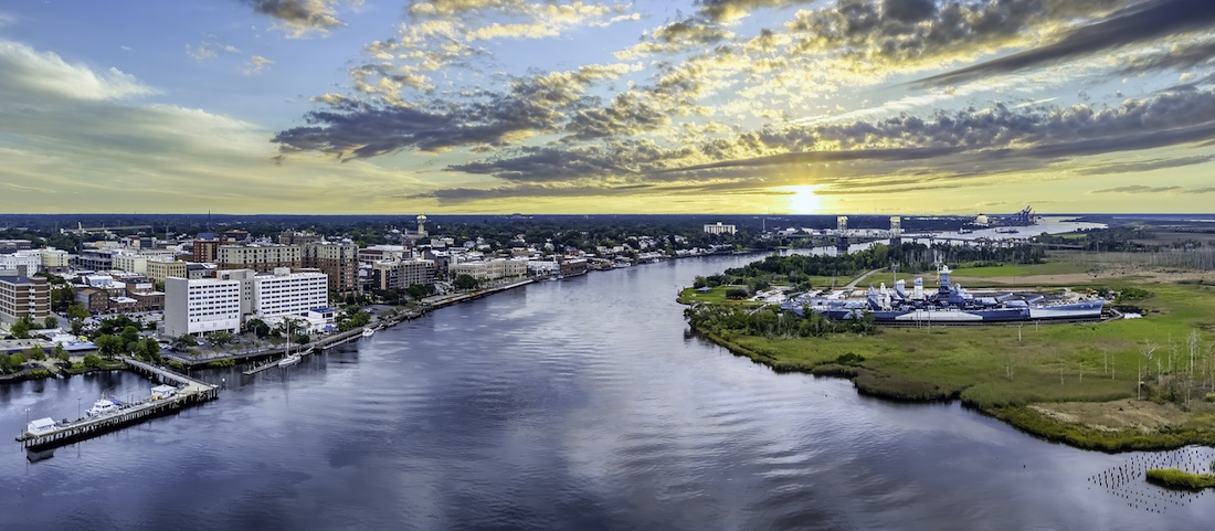 Wilmington North Carolina riverwalk sunset - top places to move in the US